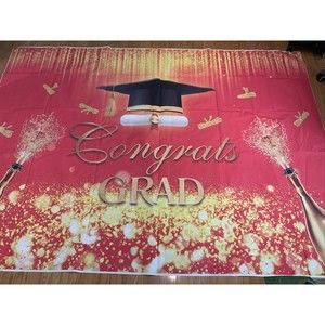College Graduate Congrats Photo Booth Backdrop 7x5ft
